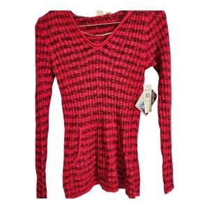 ROXY V-neck Hooded Sweater Hot Pink Size M 2010s Retro Vibe